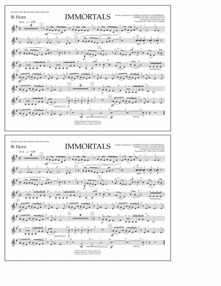 Free Sheet Music Immortals From Big Hero 6 Arr Tom Wallace Bb Horn