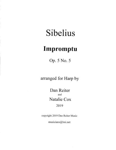 Free Sheet Music Impromptu 5 For Harp Solo