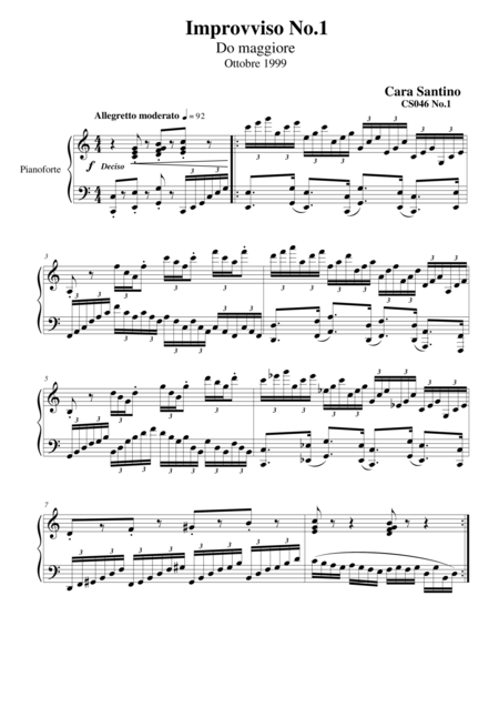 Impromptu In C Major For Piano Sheet Music