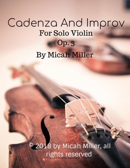 Improvisation And Cadenza Op 3 Sheet Music