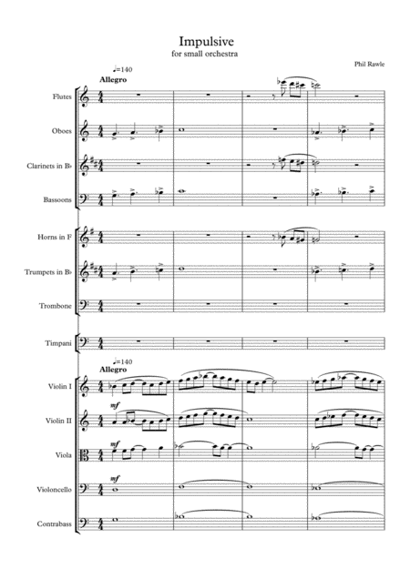 Impulsive A Work For Small Orchestra Sheet Music