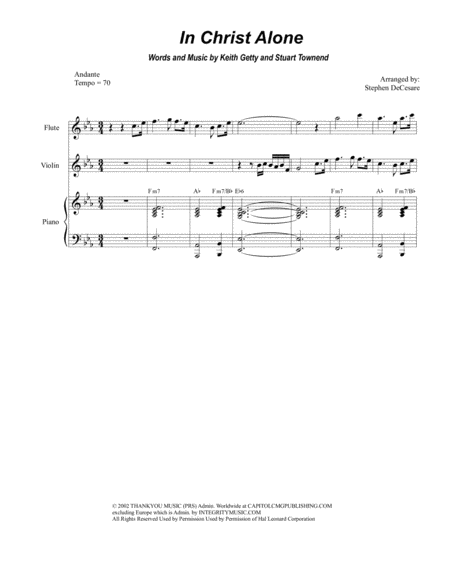 Free Sheet Music In Christ Alone For Vocal Quartet Satb