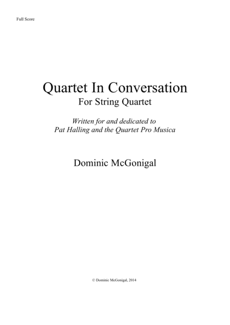 In Conversation String Quartet Sheet Music