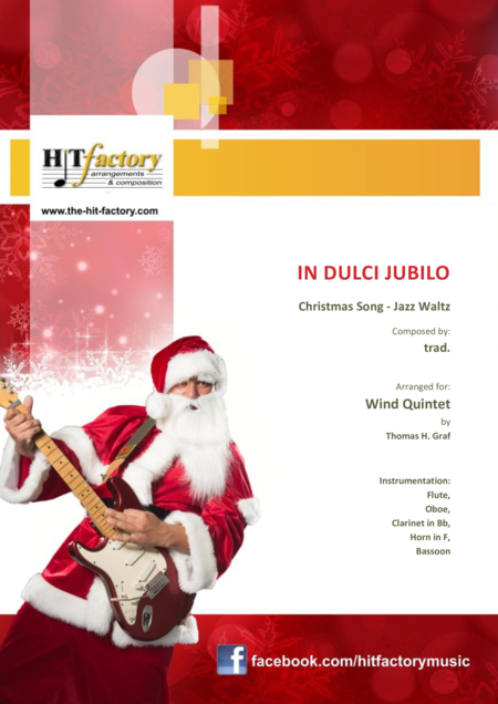 In Dulci Jubilo Christmas Song Jazz Waltz Wind Quintet Sheet Music