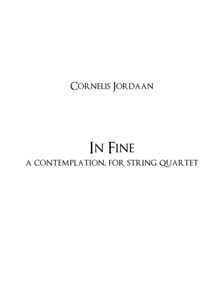 Free Sheet Music In Fine A Contemplation For String Quartet