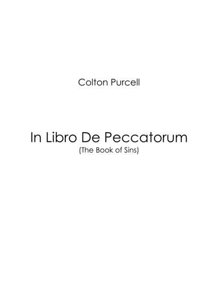 In Libro De Peccatorum The Book Of Sins Sheet Music