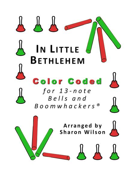 Free Sheet Music In Little Bethlehem For 13 Note Bells And Boomwhackers With Color Coded Notes