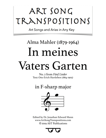 In Meines Vaters Garten F Sharp Major Sheet Music