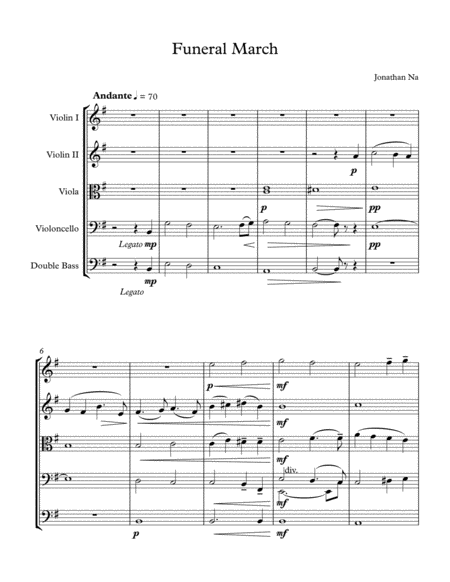 In Memorium Funeral March For String Orchestra Sheet Music