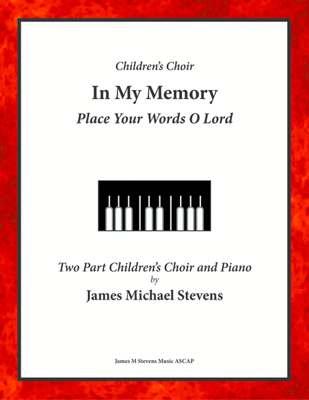 In My Memory Two Part Childrens Choir Sheet Music