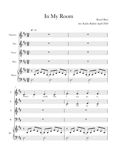 In My Room With Simple Piano Or A Cappella Sheet Music