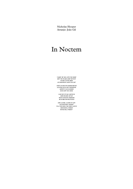 In Noctem Sheet Music