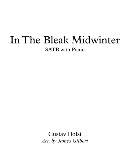 In The Bleak Midwinter Ch14 Sheet Music