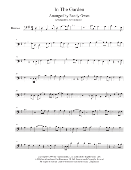 In The Garden Bassoon Sheet Music