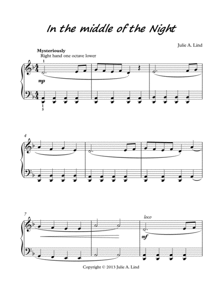 Free Sheet Music In The Middle Of The Night