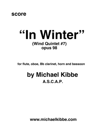 In Winter Wq 7 Opus 98 Sheet Music