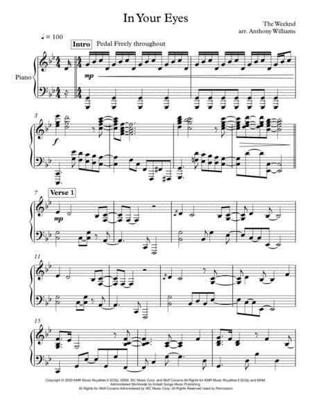 Free Sheet Music In Your Eyes Intermediate Solo Piano