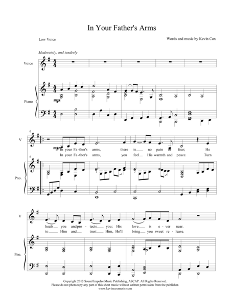 In Your Fathers Arms Low Voice Sheet Music