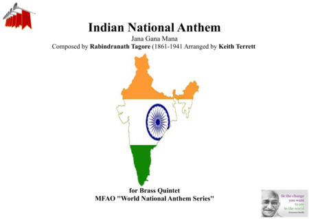 Indian National Anthem For Brass Quintet Jana Gana Mana Sheet Music