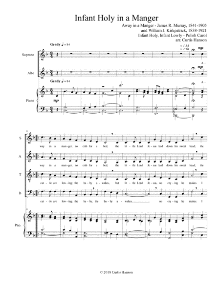 Infant Holy In A Manger Satb Sheet Music