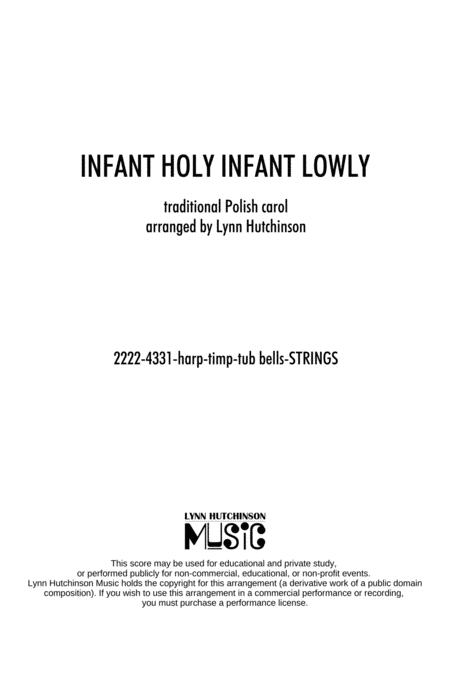 Infant Holy Infant Lowly Orchestra Sheet Music