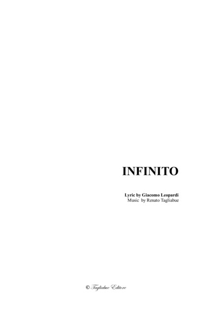 Infinito Lyrics By Giacomo Leopardi For Satb Choir Sheet Music