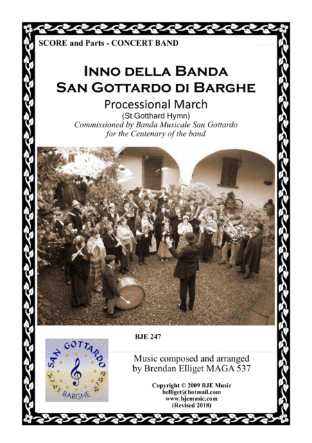 Inno Della Banda San Gottardo Di Barghe Processional March Concert Band Score And Parts Pdf Sheet Music