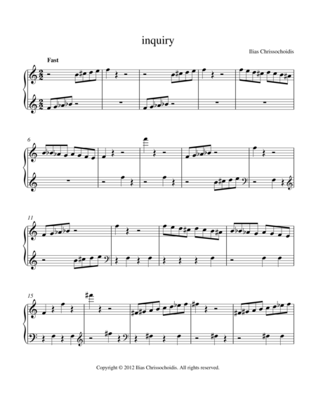 Inquiry Sheet Music