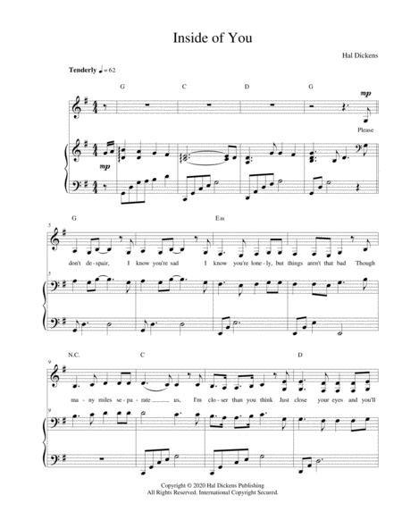 Free Sheet Music Inside Of You