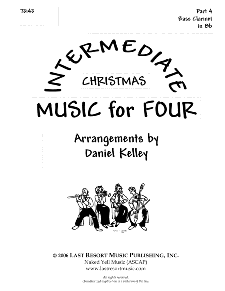 Intermediate Music For Four Christmas Part 4 For Bass Clarinet 73143dd Sheet Music