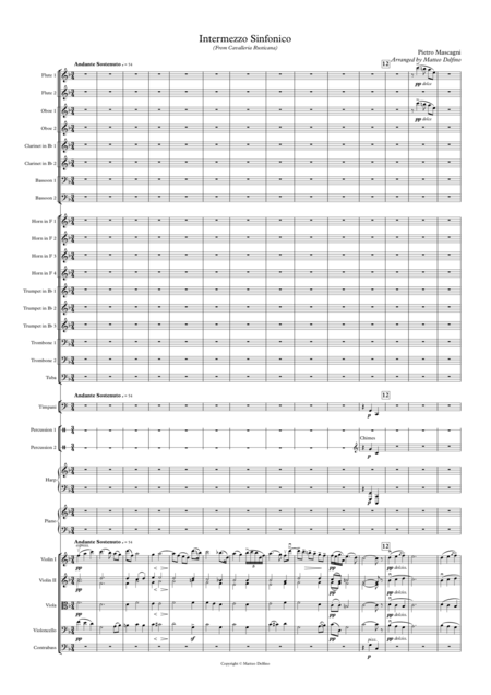 Intermezzo From Cavalleria Rusticana Full Orchestra Sheet Music