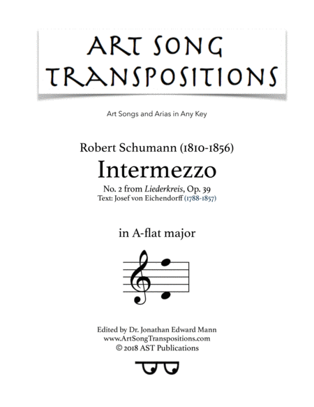 Intermezzo Op 39 No 2 A Flat Major Sheet Music