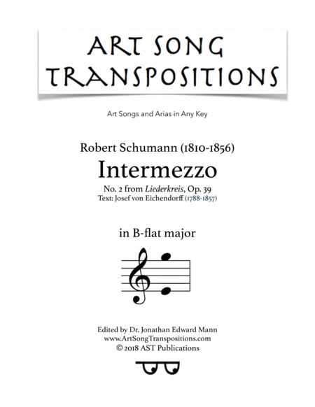 Intermezzo Op 39 No 2 B Flat Major Sheet Music