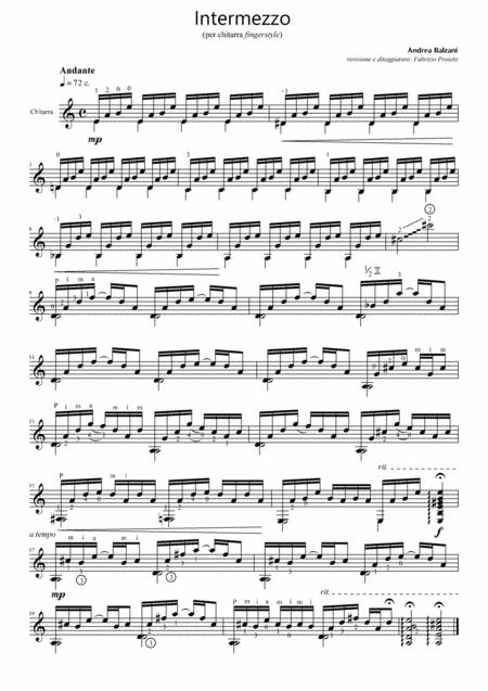 Intermezzo Per Chitarra Fingerstyle Sheet Music