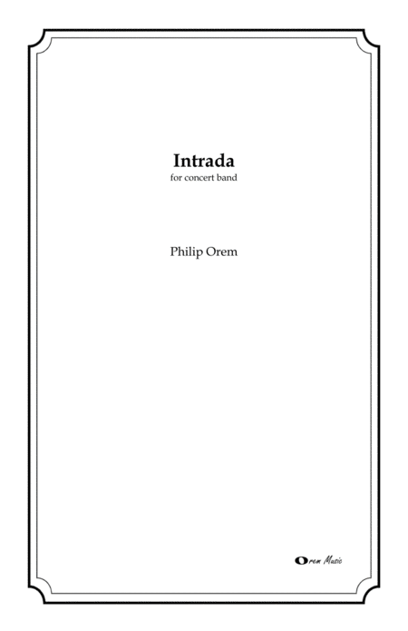 Intrada Score And Parts Sheet Music