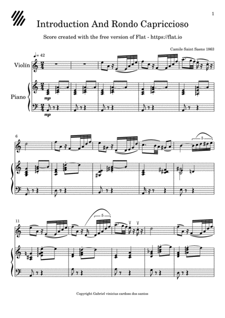 Free Sheet Music Introduo E Rondo Capriccioso