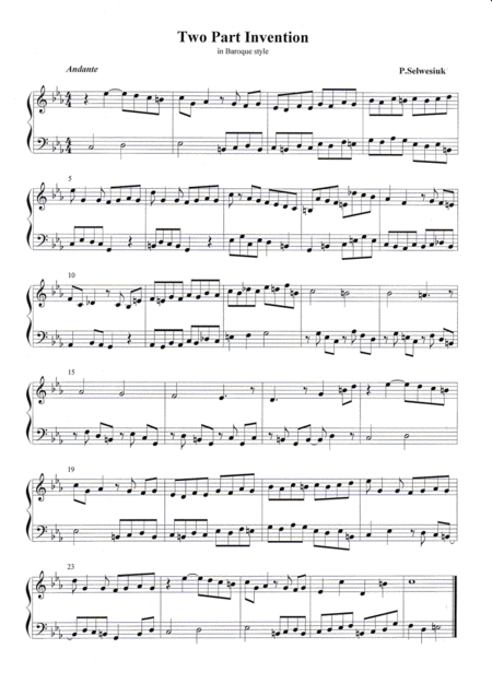 Free Sheet Music Invention In C Minor