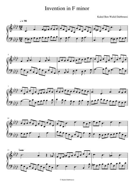 Free Sheet Music Invention In F Minor