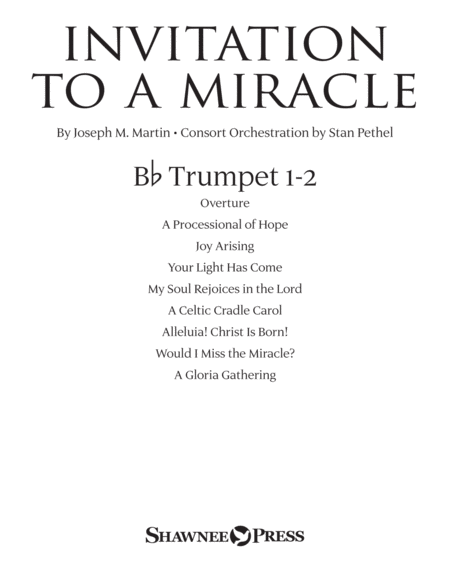 Invitation To A Miracle A Cantata For Christmas Bb Trumpet 1 2 Sheet Music