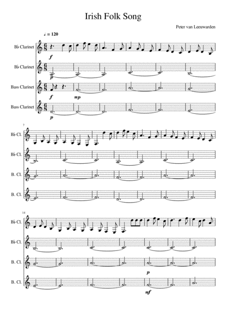 Irish Folk Song Sheet Music