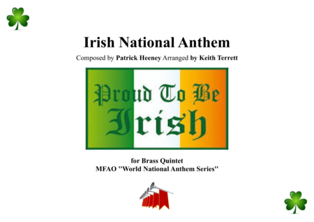 Irish National Anthem Amhrn Na Bhfiann For Brass Quintet Sheet Music