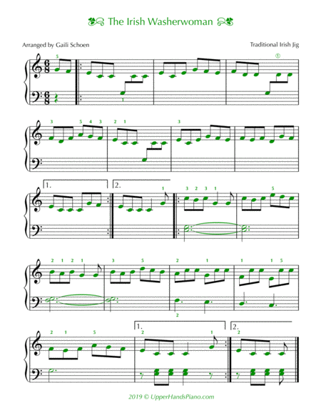 Free Sheet Music Irish Washerwoman Easy