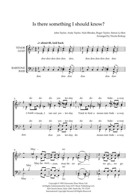 Is There Something I Should Know Sheet Music