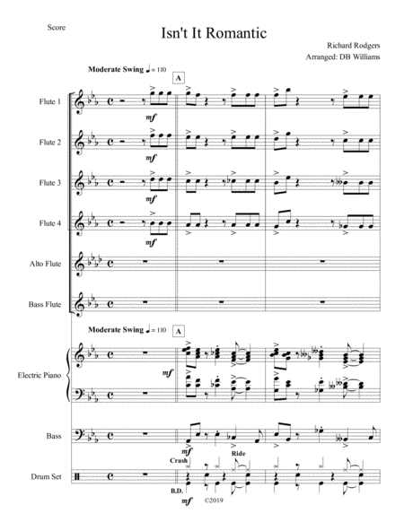 Isnt It Romantic Flute Choir Sheet Music