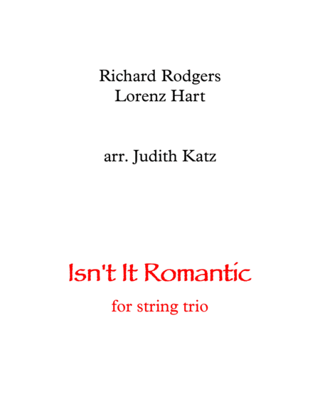 Free Sheet Music Isnt It Romantic For String Trio