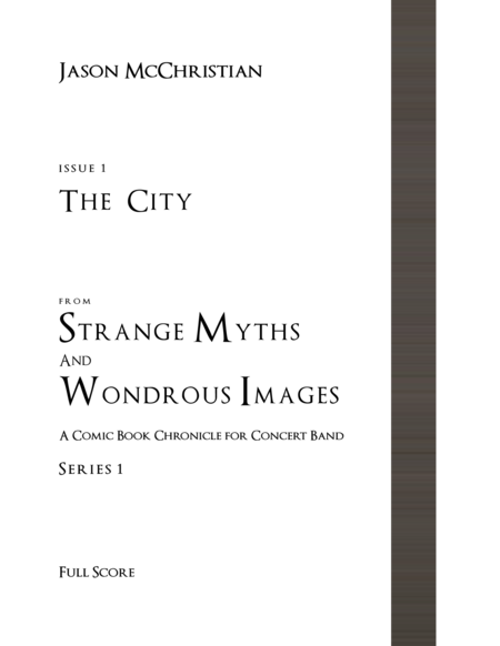 Issue 1 Series 1 The City From Strange Myths And Wondrous Images A Comic Book Chronicle For Concert Band Sheet Music