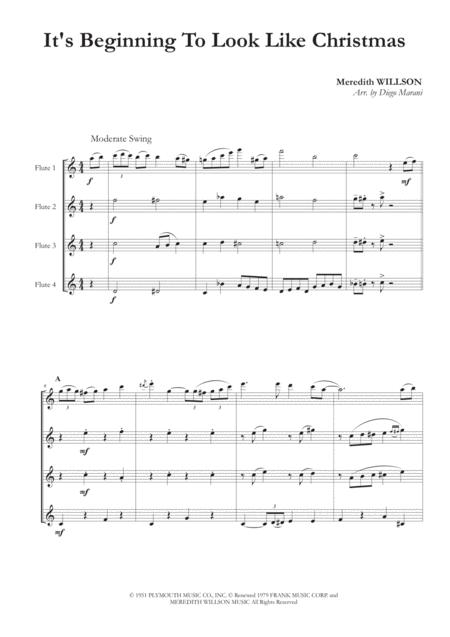 It Beginning To Look Like Christmas For Flute Quartet Sheet Music