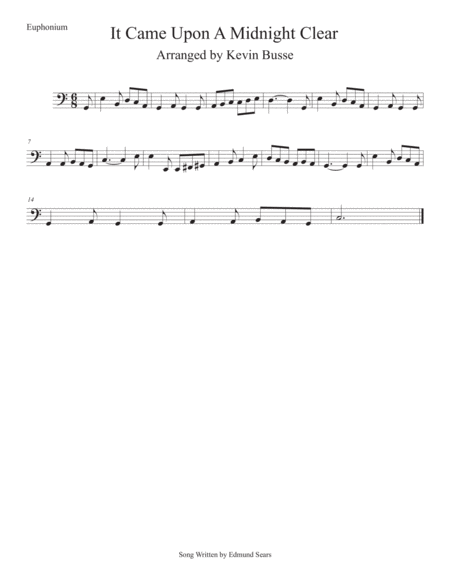 Free Sheet Music It Came Upon A Midnight Clear Easy Key Of C Euphonium