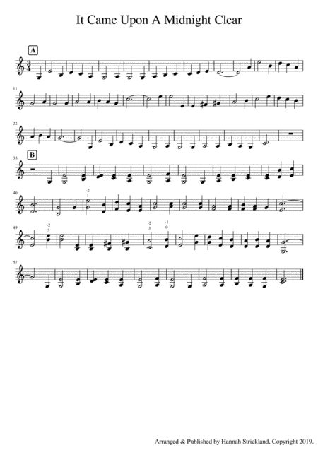 It Came Upon A Midnight Clear Solo Violin Sheet Music