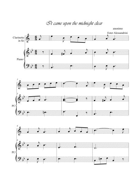 Free Sheet Music It Came Upon The Midnight Clear Clarinet And Piano